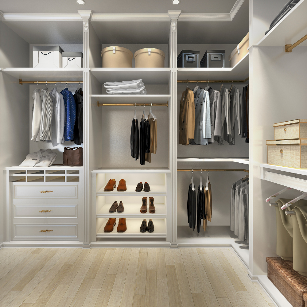 วิธีออกแบบ Walk-in Closet ให้ใช้พื้นที่คุ้มค่า ออกแบบบ้านสีขาว